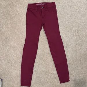 High waisted red jeans/jeggings